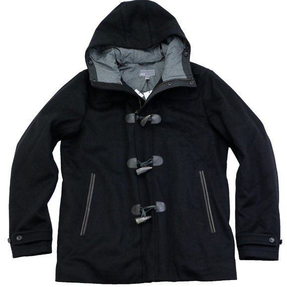 New Vince Wool Toggle Coat Men's Jacket Size Large Black Color $725 - Picture 1 of 16